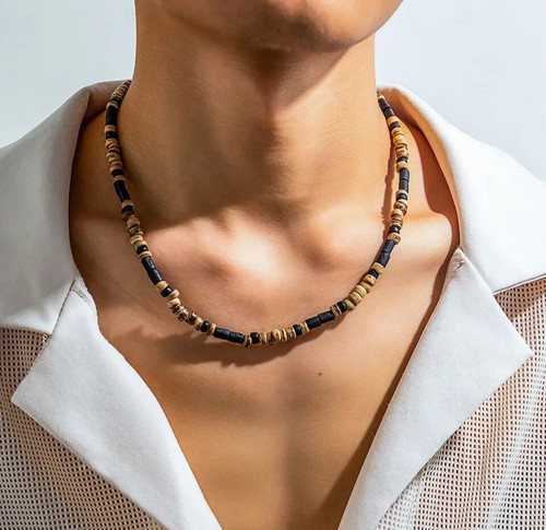 Herrenkette modeschmuck holz - herrenkette,