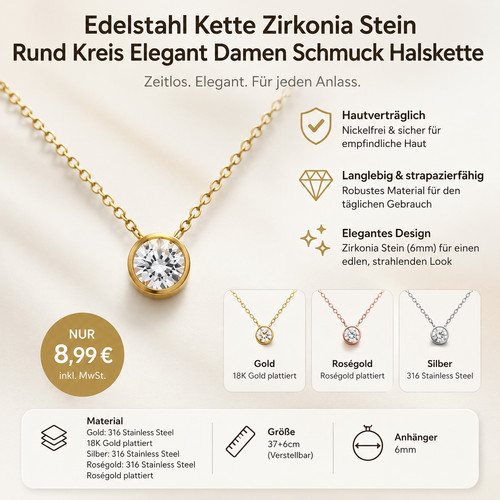 Elegante edelstahl halskette - edelstahl,