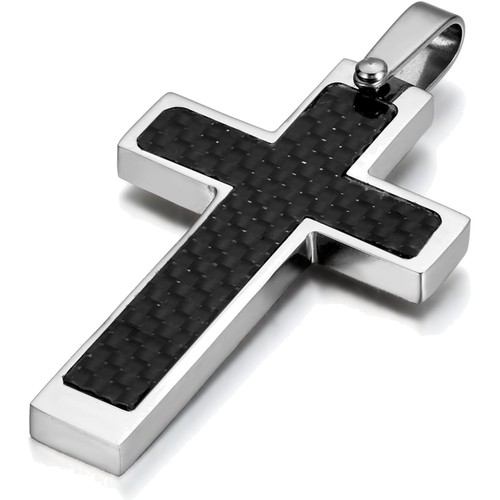 Edelstahl kreuz halskette - edelstahl,