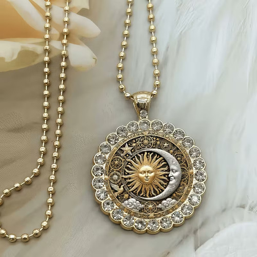 Sonne mond kette gold - ✨,