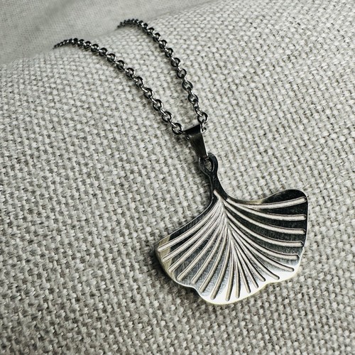 Kette edelstahl ginkgo blatt - ginkgo,